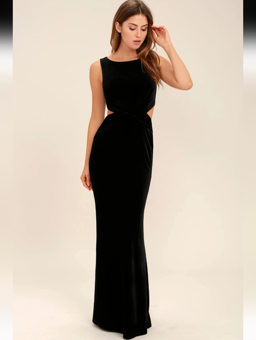Lulu's Black Cutout Velvet Dress